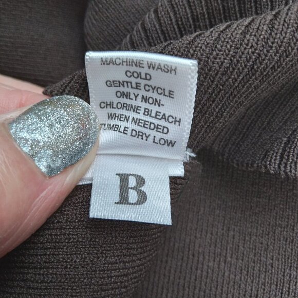 Vintage Brown High Neck Short Sleeve Pullover Sweater With Bow Detail Sz M - Picture 4 of 8